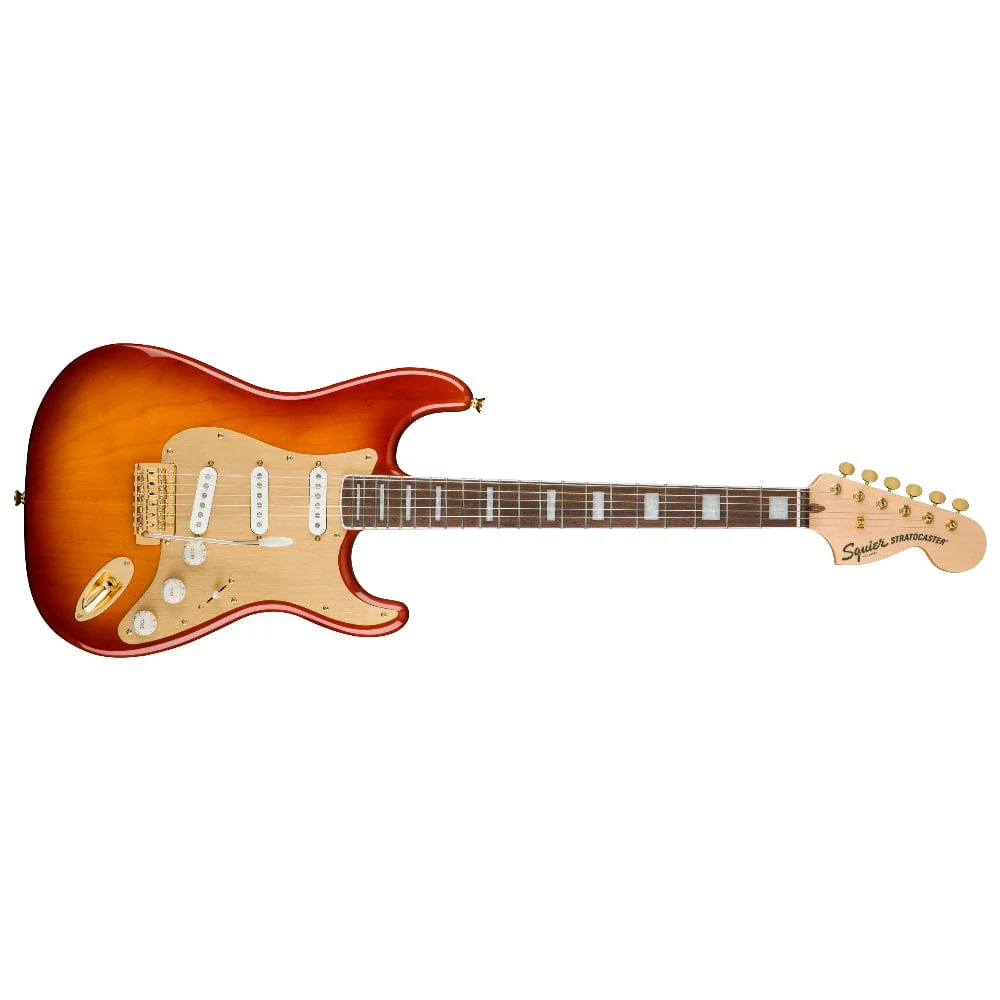 Fender Squier 40th Anniversary Stratocaster Gold Edition Electric Guitar - Image 34