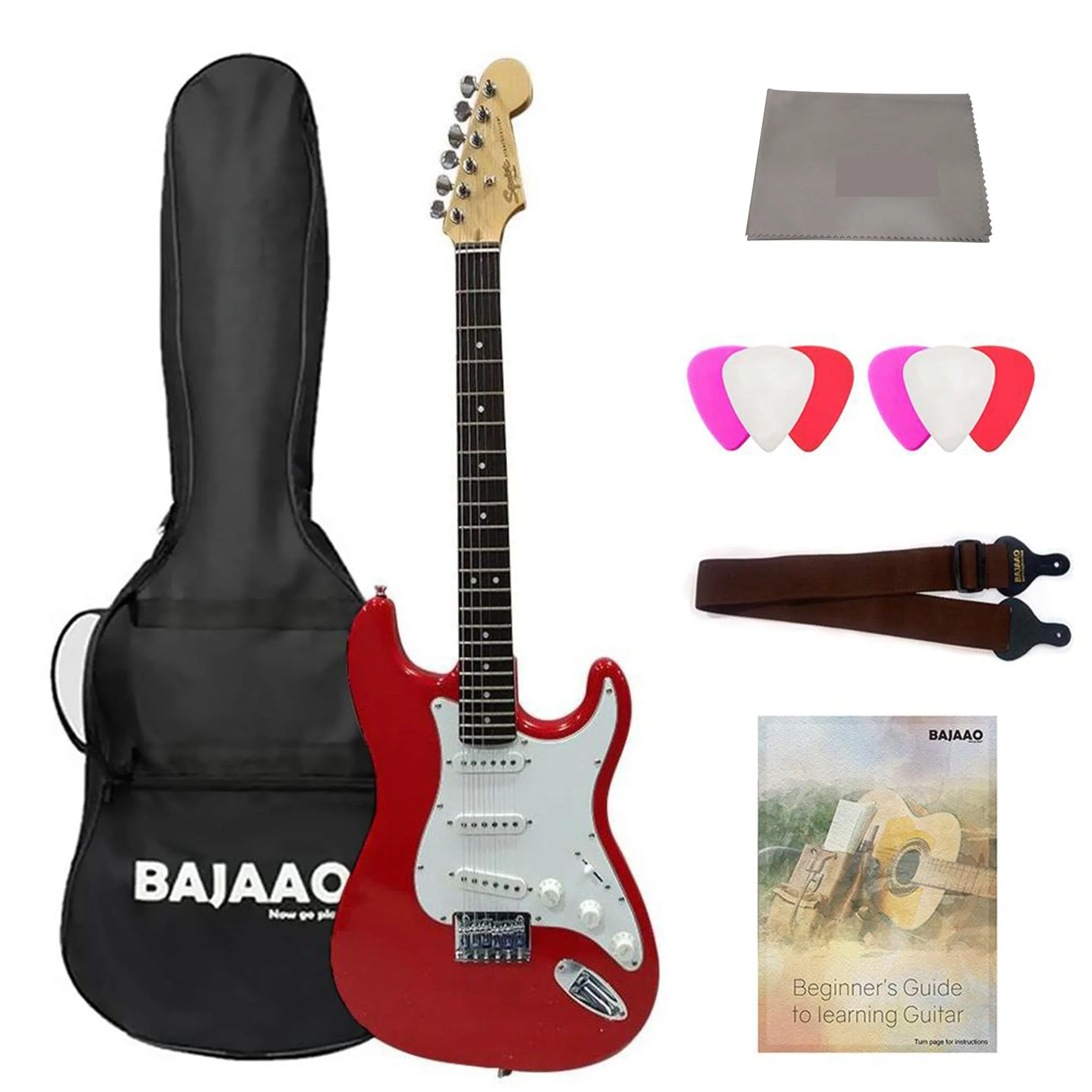 Fender Squier MM Stratocaster 6-String Electric Guitar - Maple Neck with Gigbag, Polishing Cloth, Strap, Picks & Ebook - Image 4