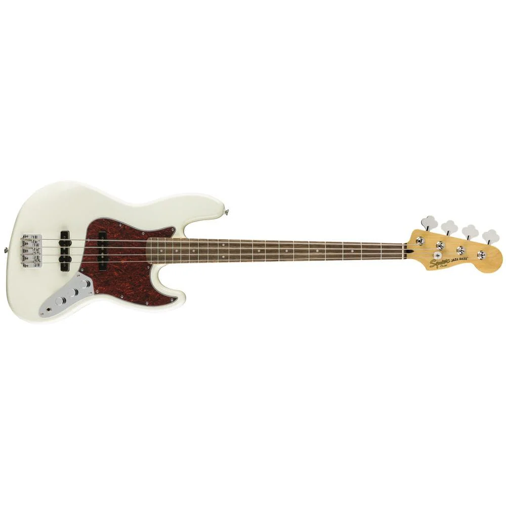 Fender Squier Vintage Modified Jazz Bass Electric Guitar - Olympic White