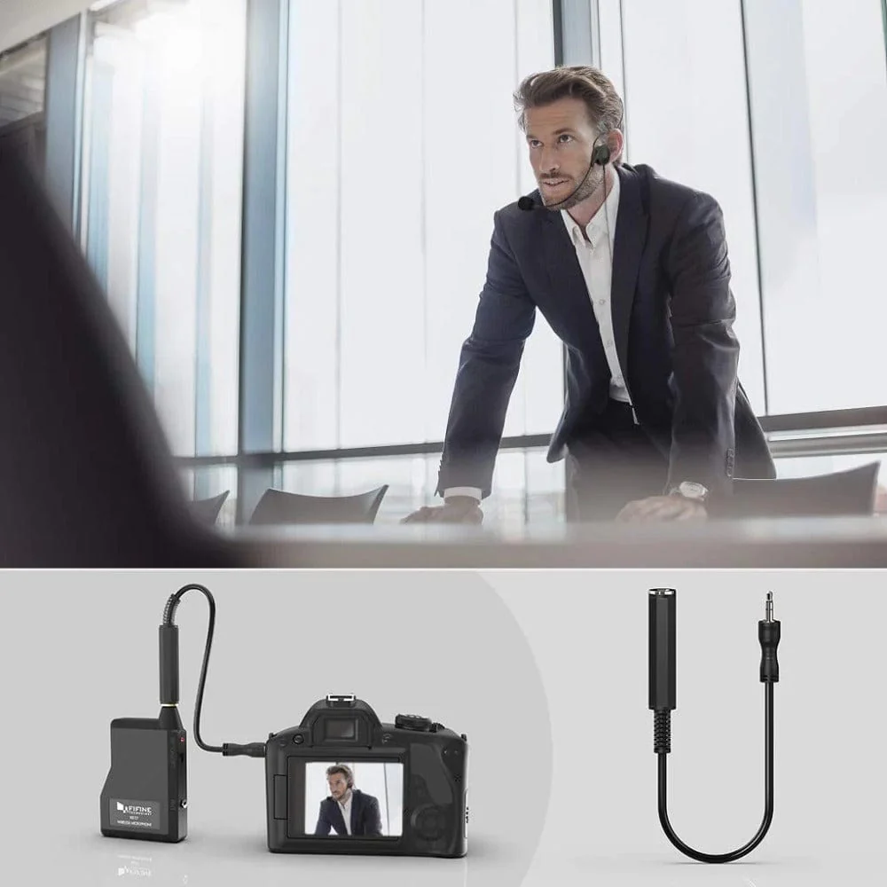 Fifine K037B Wireless Lavalier Lapel Microphone with Headset - Image 9