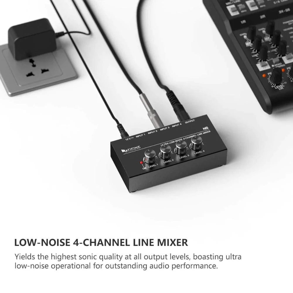 Fifine N5 4 Channel Line Headphone Amplifier Mixer - Image 9