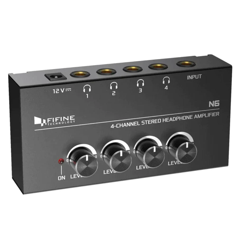 Fifine N6 4 Channel Stereo Headphone Amplifier Mixer