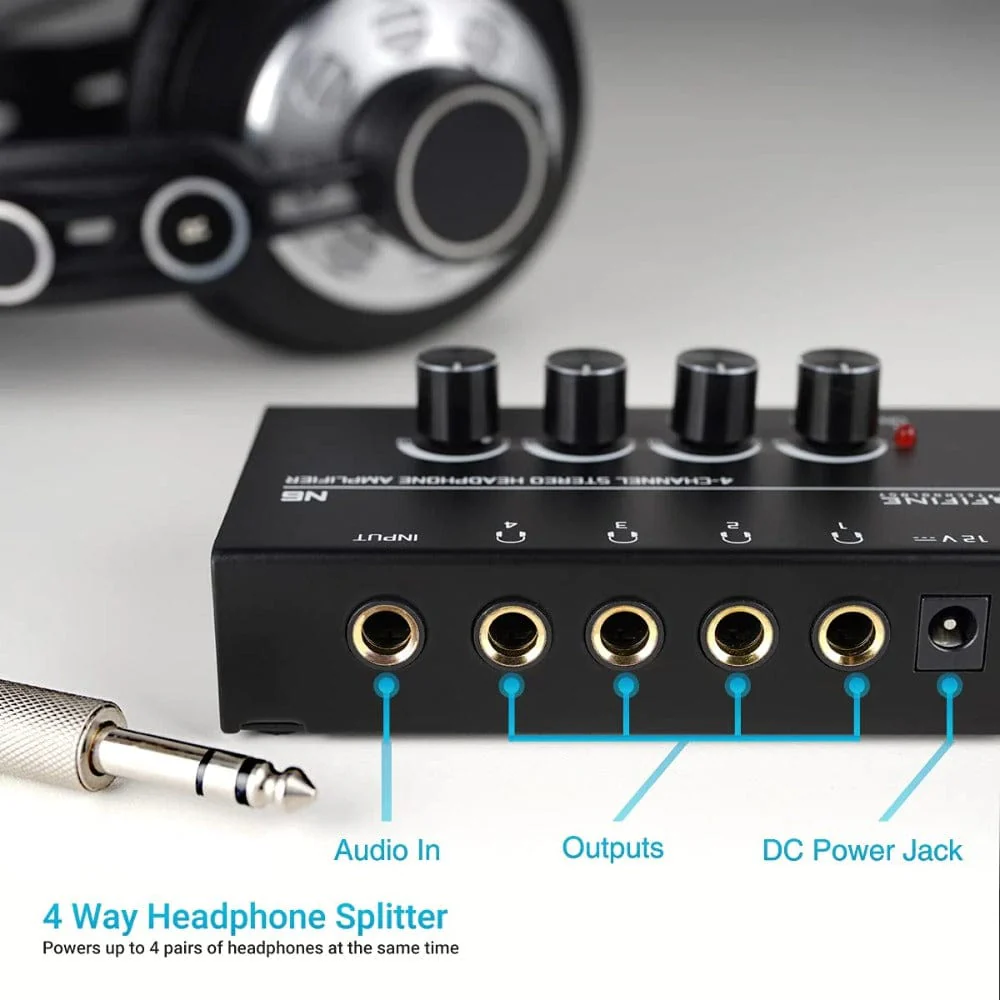 Fifine N6 4 Channel Stereo Headphone Amplifier Mixer - Image 9