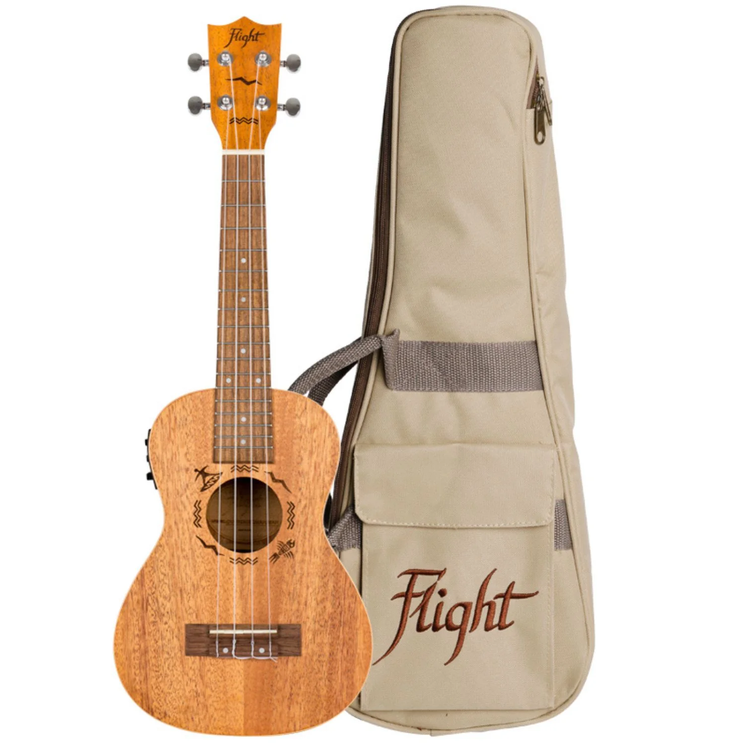 Flight DUC323 EQ Electro Acoustic Concert Ukulele with Bag - Image 3