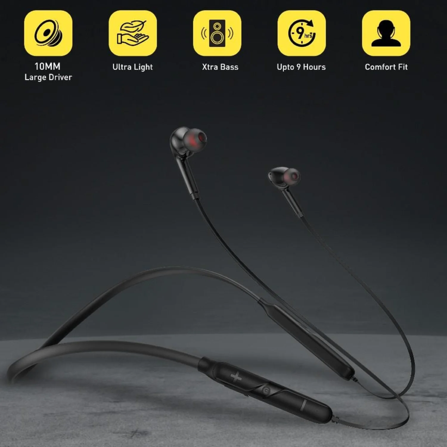 FLiX (Beetel) Blaze Bluetooth v5.0 Wireless In Ear Comfortable Sports Neckband - Black - Image 2
