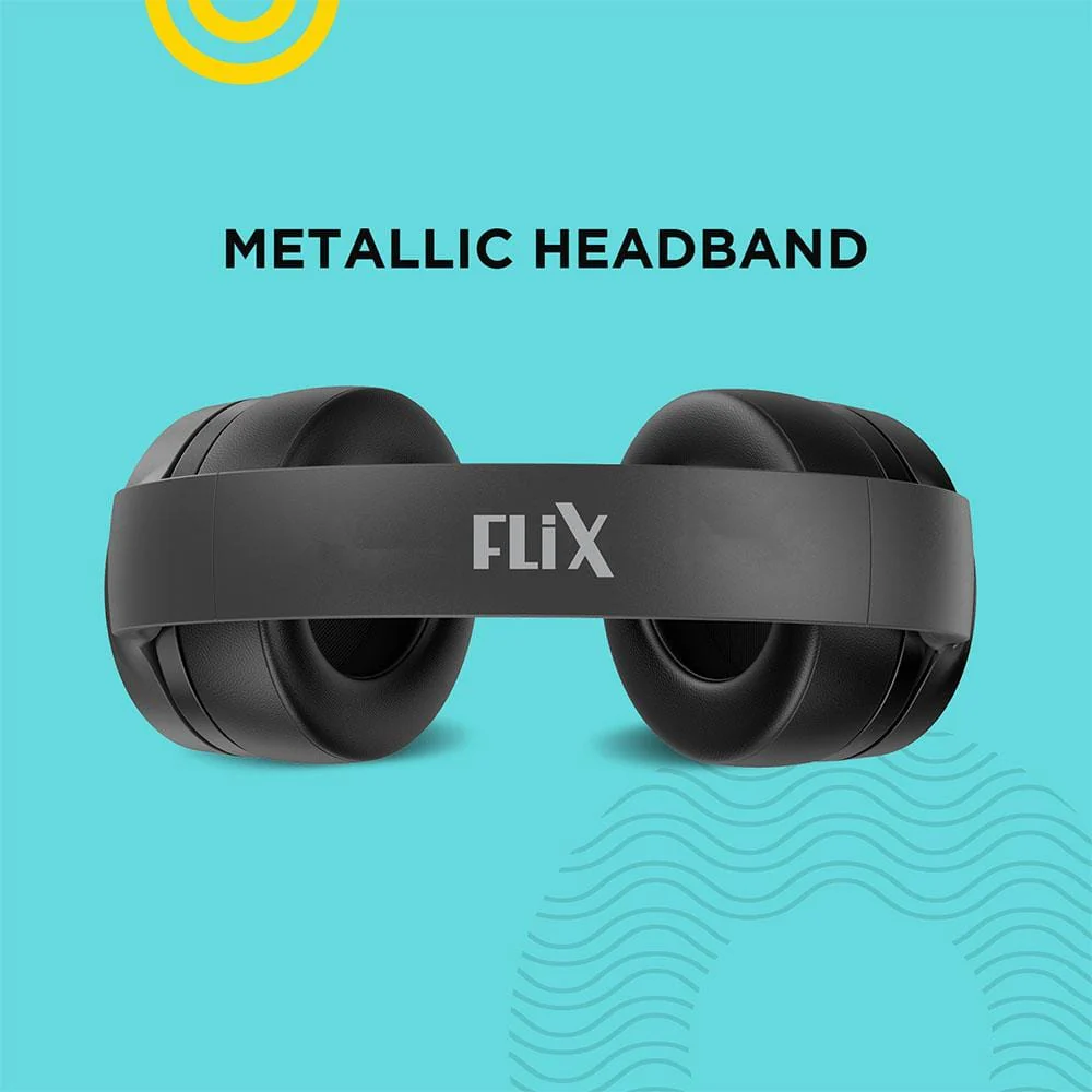 FLiX (Beetel) X1 BT 5.0 Over Ear Wireless Headphone - Black - Image 2