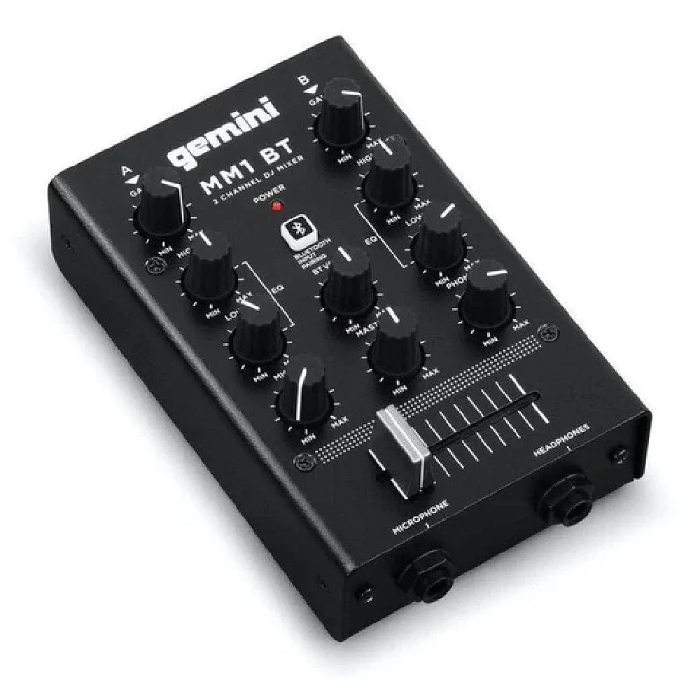 Gemini MM1BT 2-Channel Professional Analog DJ Mixer With Bluetooth Input - Image 3