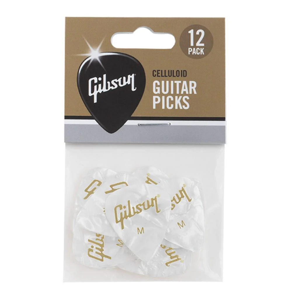 Gibson APRW12-74 White Pearloid Picks- Pack of 12 - Image 5
