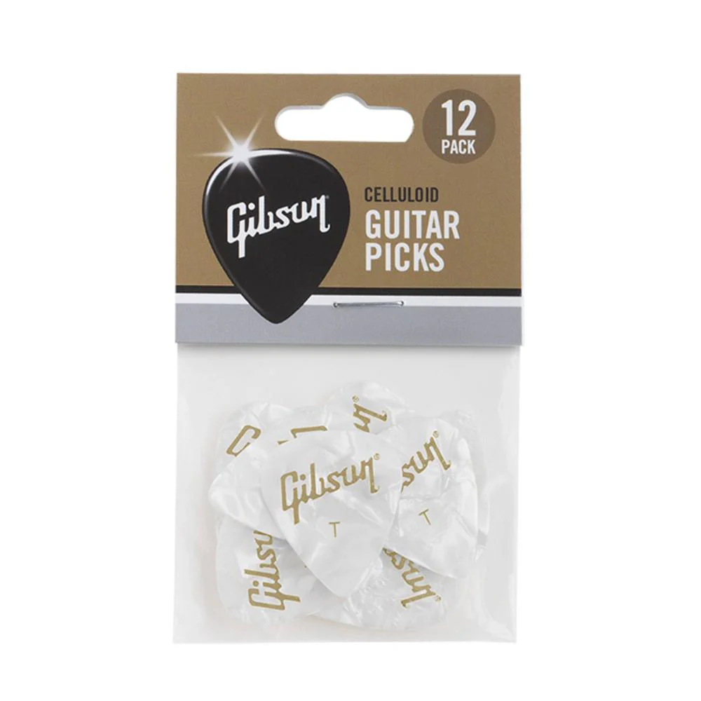 Gibson APRW12-74 White Pearloid Picks- Pack of 12 - Image 8