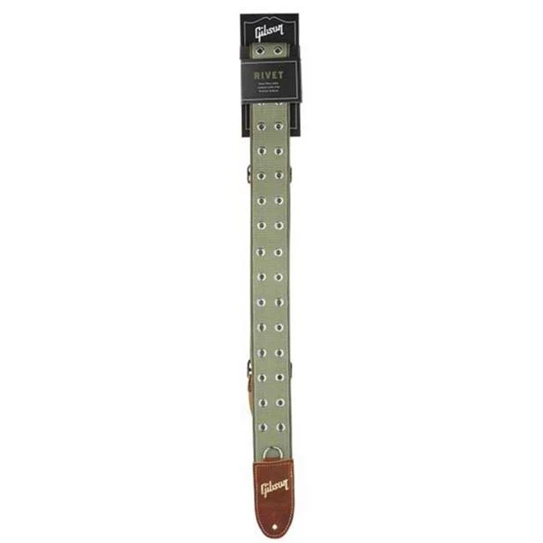 Gibson ASRIV-GRN The Rivet 2 inch Guitar Strap - Image 2