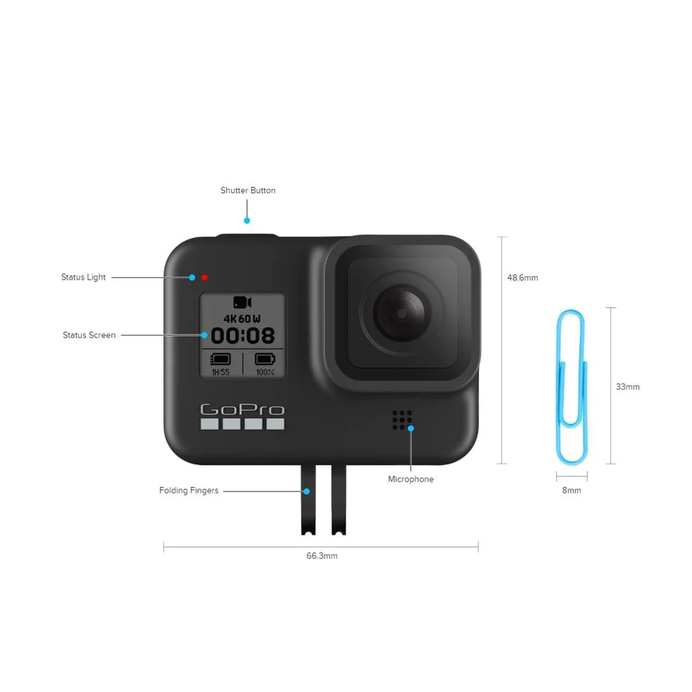 GoPro Hero 8 Hypersmooth Streamlined 4k Action Camera With Light Mod- Black with 2 Year Warranty - Image 4