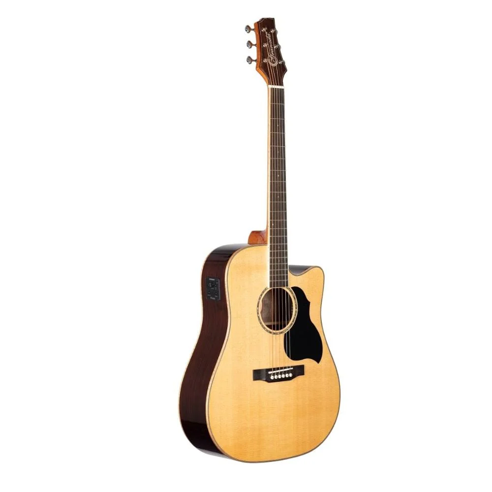 Granada GS345D-CEQ 6 String Electro Acoustic Guitar with Fishman Pickup - Natural Gloss - Image 2