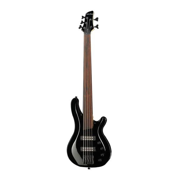 Harley Benton B-550 Progressive Series 5 String Fretless Bass Guitar - Black