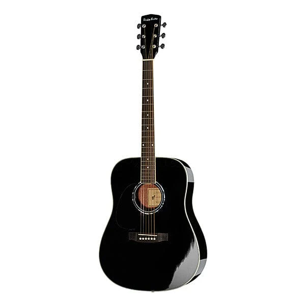 Harley Benton D-120 Left Handed Dreadnought Acoustic Guitar - Black Glossy - Open Box