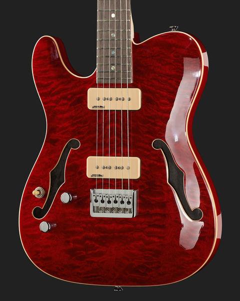 Harley Benton TE-90QM LH Trans Red - Image 4