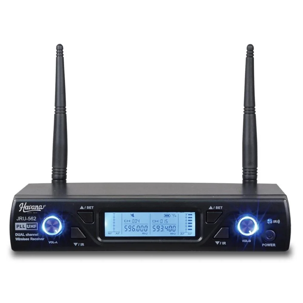 Havana JRU-562 UHF Dual Channel Wireless Receiver & HT-51C Handheld Wireless Microphone System - Image 3