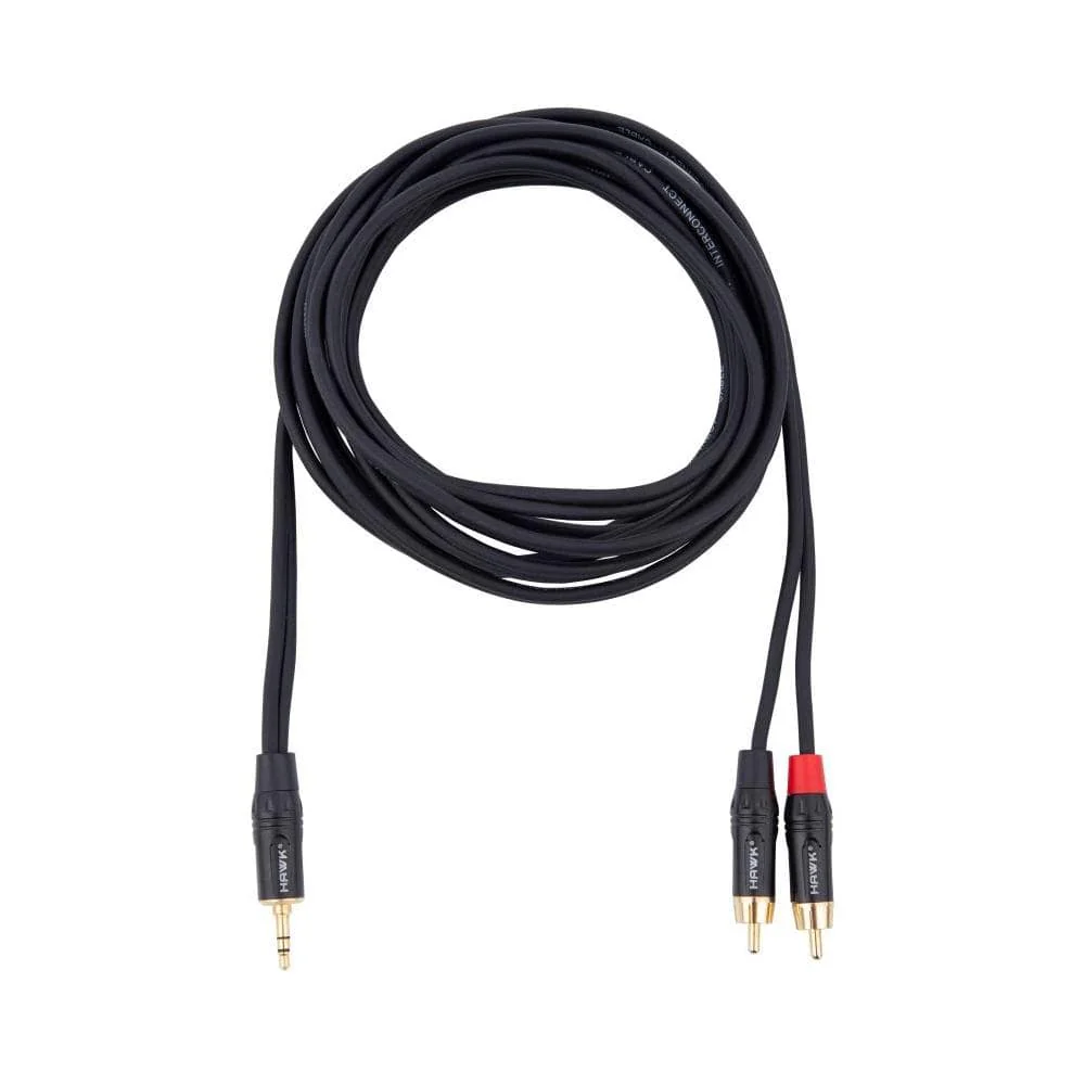 Hawk Proaudio TMRLU03 Utility Series 3.5mm TRS Male to Dual RAC Male Y Cable