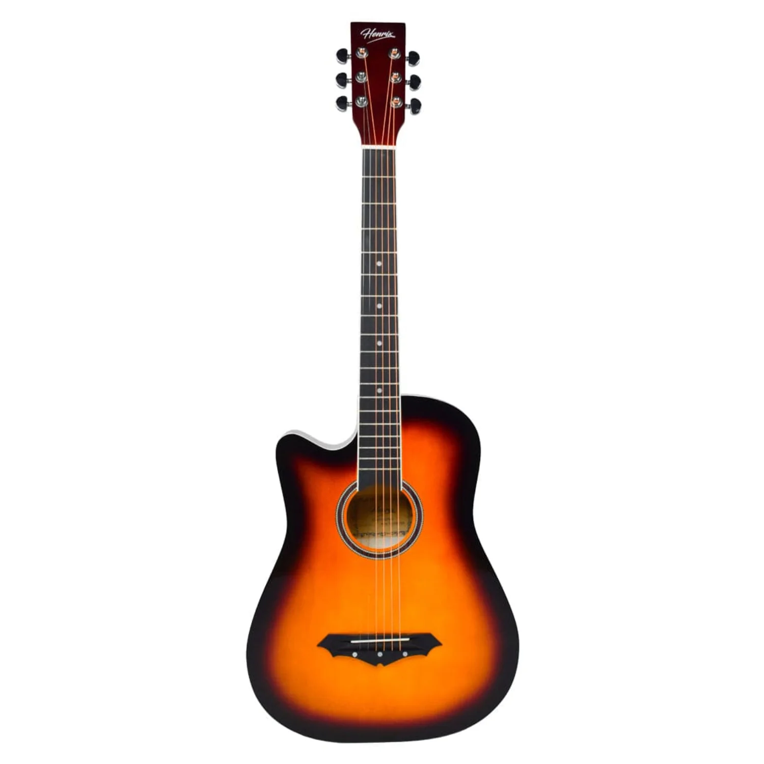 Henrix 38C 38 Inch Cutaway Acoustic Guitar with Dual Action Truss Rod, Gigbag, Picks, String Set, Strap, Cloth & Ebook - Image 108