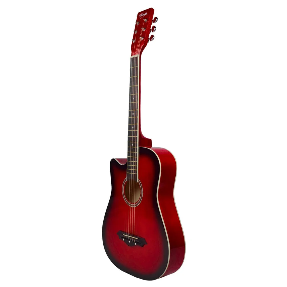 Henrix 38C 38 Inch Cutaway Acoustic Guitar with Dual Action Truss Rod, Gigbag, Picks, String Set, Strap, Cloth & Ebook - Image 121