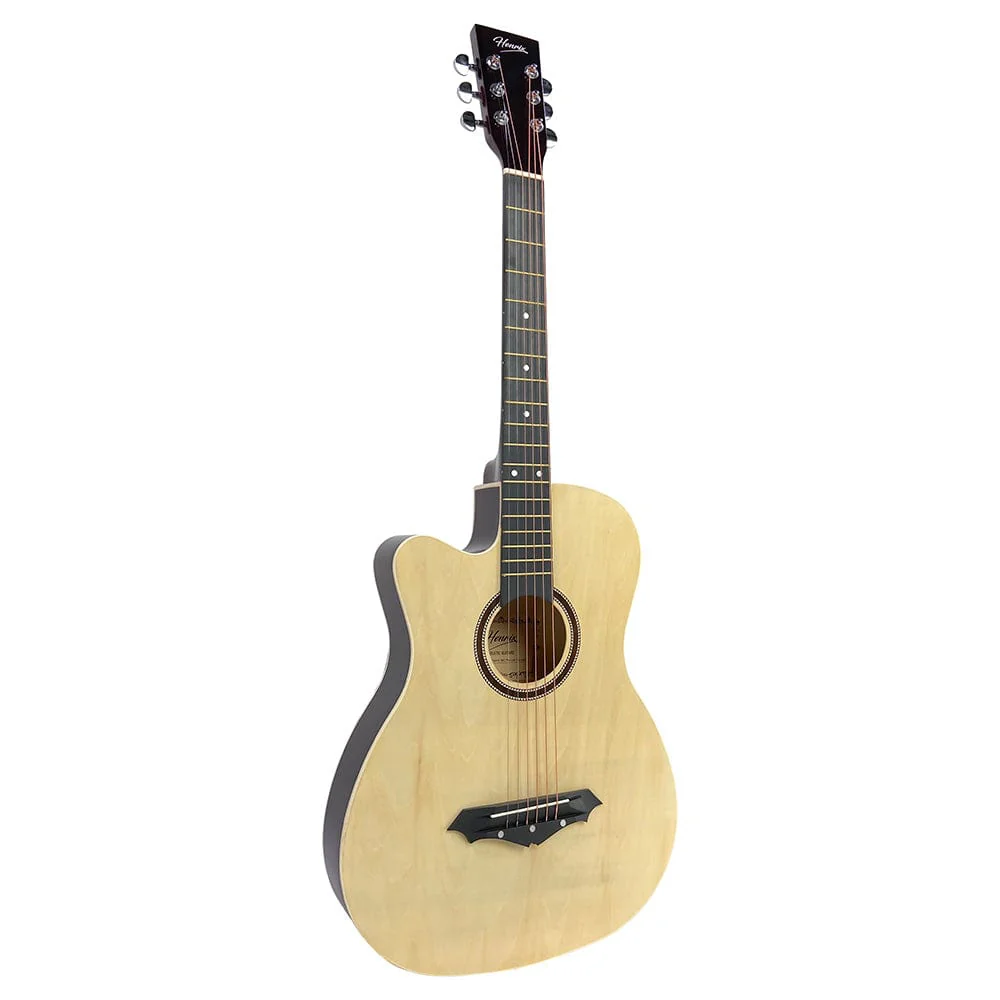 Henrix 38C 38 Inch Cutaway Acoustic Guitar with Dual Action Truss Rod, Gigbag, Picks, String Set, Strap, Cloth & Ebook - Image 4