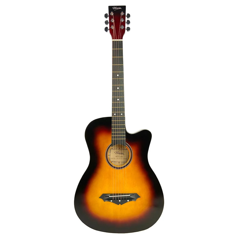 Henrix 38C 38 Inch Cutaway Acoustic Guitar with Dual Action Truss Rod, Gigbag, Picks, String Set, Strap, Cloth & Ebook - Image 42