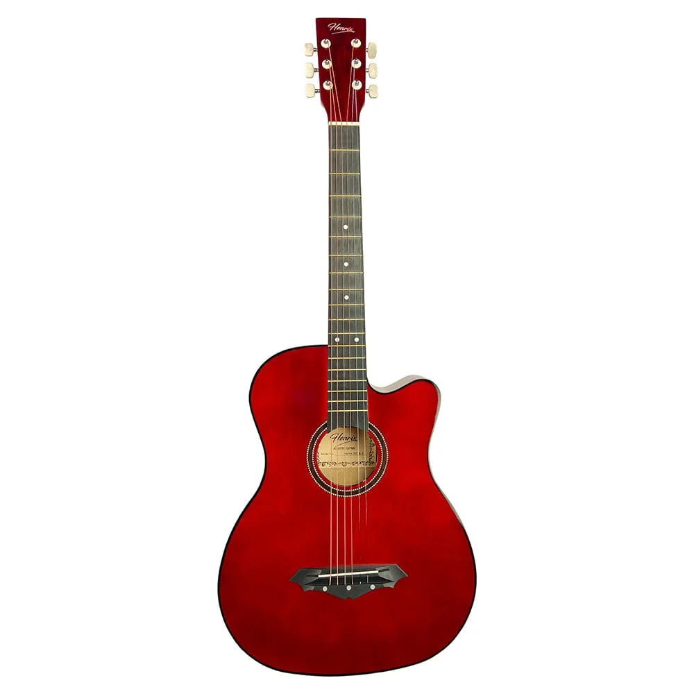 Henrix 38C 38 Inch Cutaway Acoustic Guitar with Dual Action Truss Rod, Gigbag, Picks, String Set, Strap, Cloth & Ebook - Image 47