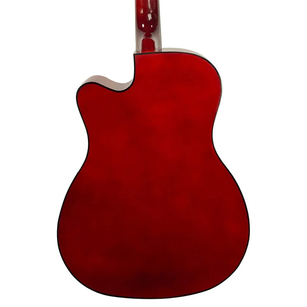 Henrix 38C 38 Inch Cutaway Acoustic Guitar with Dual Action Truss Rod, Gigbag, Picks, String Set, Strap, Cloth & Ebook - Image 49