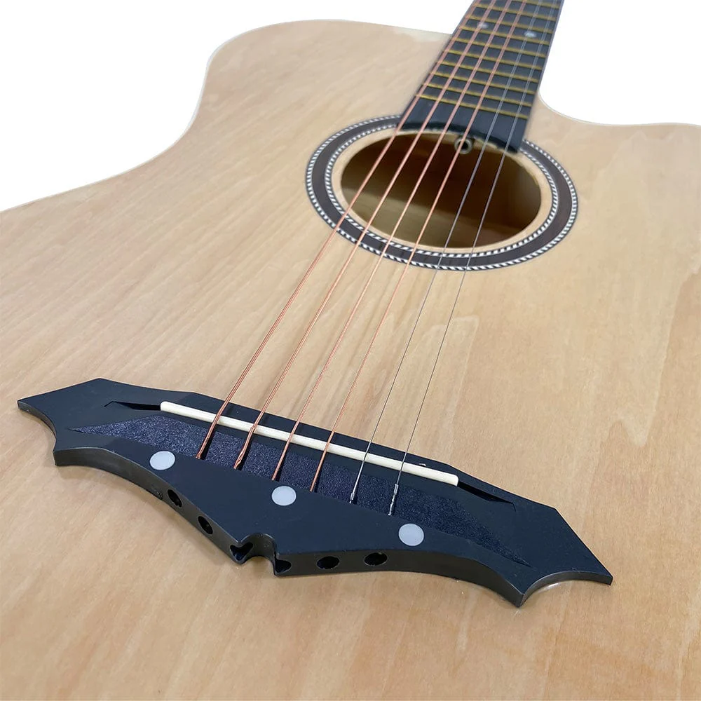 Henrix 38C 38 Inch Cutaway Acoustic Guitar with Dual Action Truss Rod, Gigbag, Picks, String Set, Strap, Cloth & Ebook - Image 6