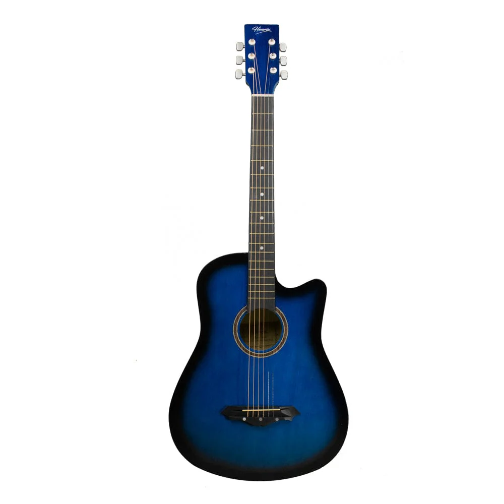 Henrix 38C 38 Inch Cutaway Acoustic Guitar with Dual Action Truss Rod, Gigbag, Picks, String Set, Strap, Cloth & Ebook - Image 90