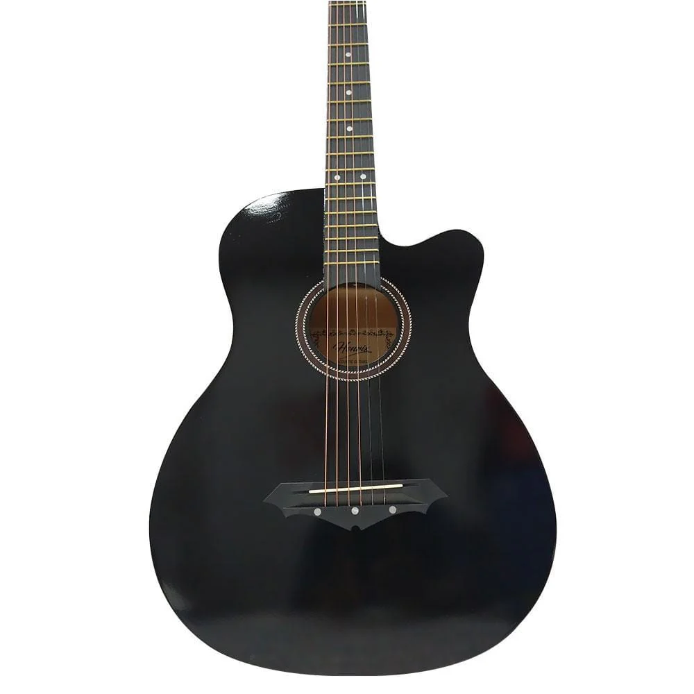 Henrix 38C Cutaway Acoustic Guitar - Black - Open Box - Image 3