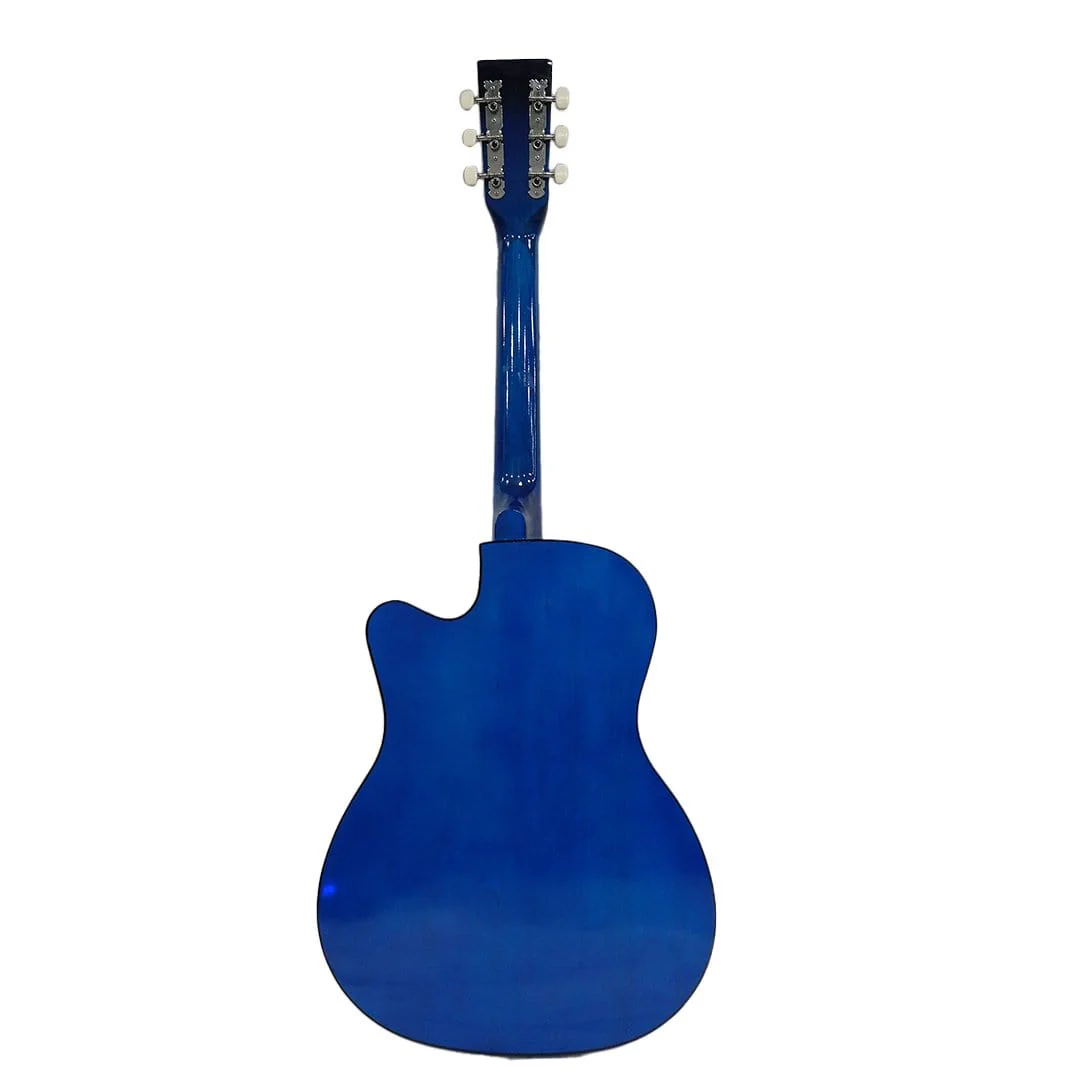 Henrix 38C 38 inch Cutaway Acoustic Guitar with Dual Action Truss Rod, Gigbag, Picks, String Set, Strap, Cloth & Ebook - Open Box - Image 3