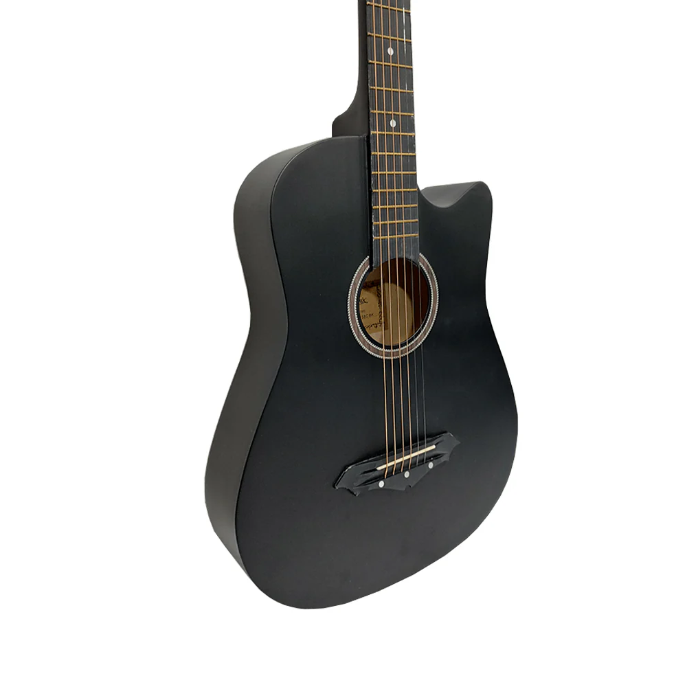 Henrix 38C Cutaway Acoustic Guitar - Matte Black - Open Box - Image 2