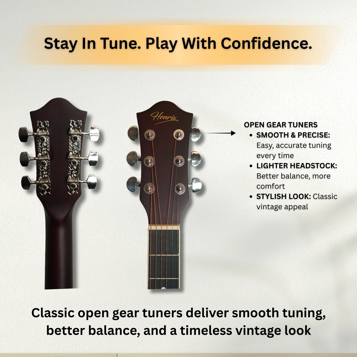 Henrix 40C 40-Inch Cutaway Acoustic Guitar with Dual Action Truss Rod, Gigbag, Picks, String Set, Strap, Cloth & Ebook - Image 4