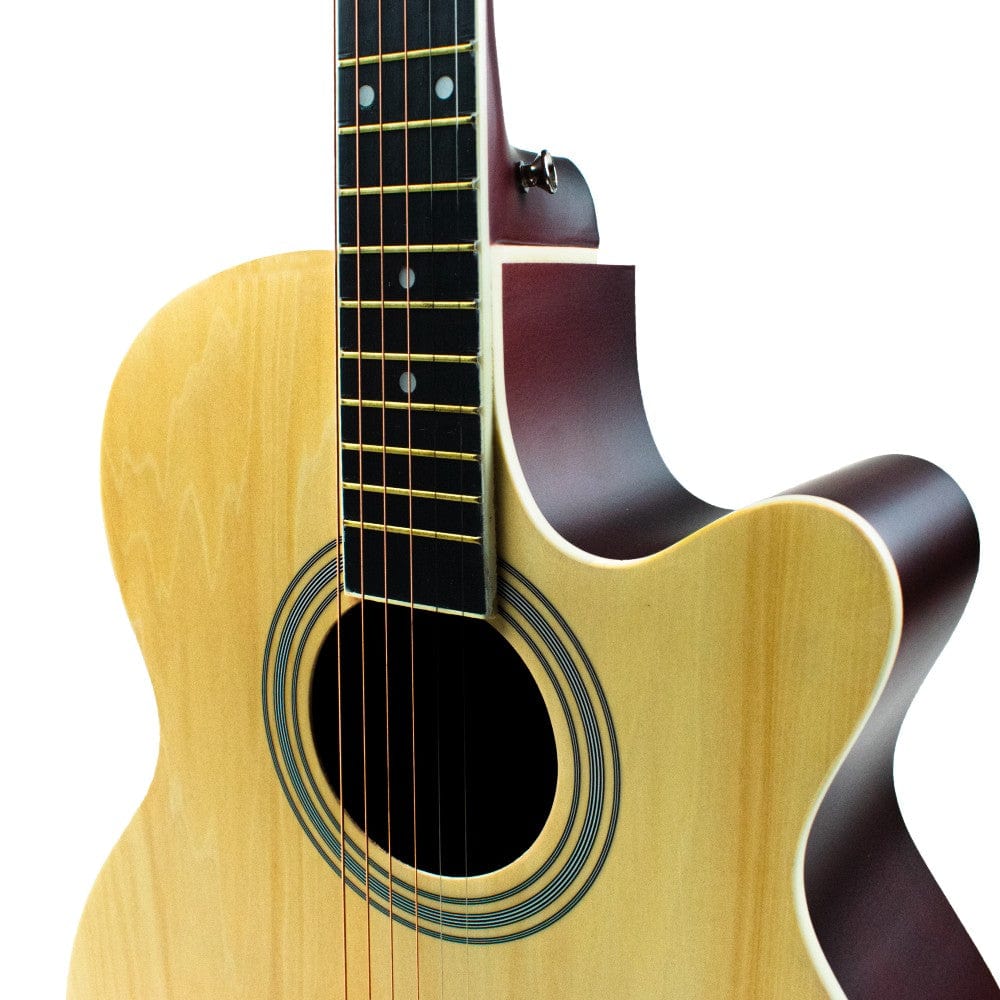Henrix 40C 40-Inch Cutaway Acoustic Guitar with Dual Action Truss Rod, Gigbag, Picks, String Set, Strap, Cloth & Ebook - Image 10