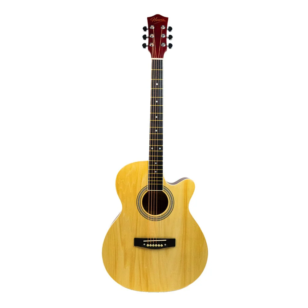Henrix PRO 40C 40-Inch Cutaway Acoustic Guitar with Dual Action Truss Rod, Gigbag, Picks, String Set, Strap, Cloth & Ebook - Image 3