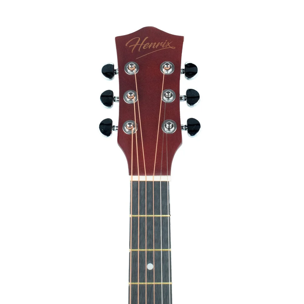Henrix PRO 40C 40-Inch Cutaway Acoustic Guitar with Dual Action Truss Rod, Gigbag, Picks, String Set, Strap, Cloth & Ebook - Image 7