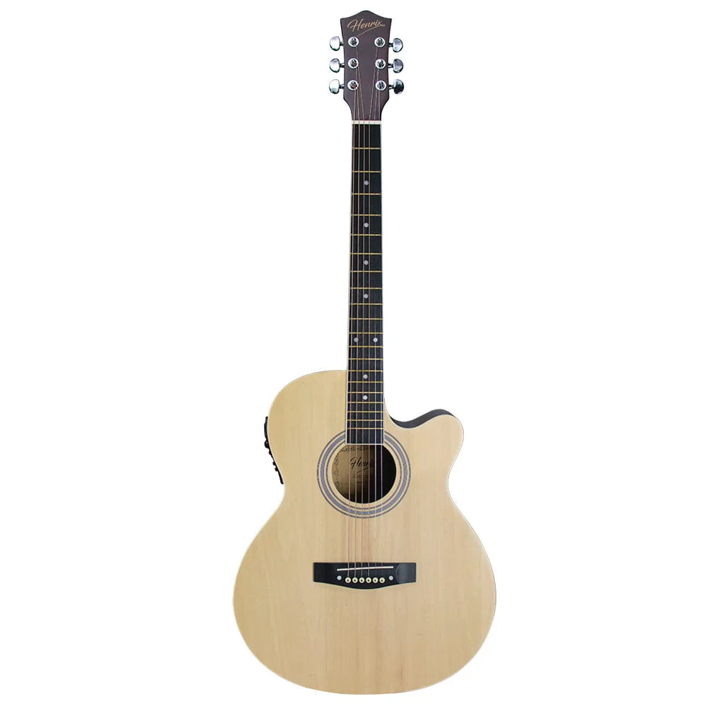 Henrix PRO 40C 40-Inch Cutaway Acoustic Guitar with Dual Action Truss Rod, Gigbag, Picks, String Set, Strap, Cloth & Ebook - Image 9