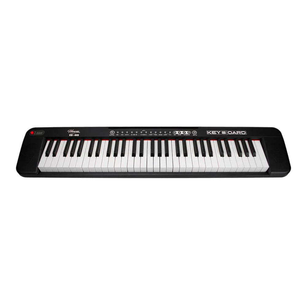 Henrix KB-601 Portable 61 Full Size Keys Keyboard with Adapter and Microphone - Image 2