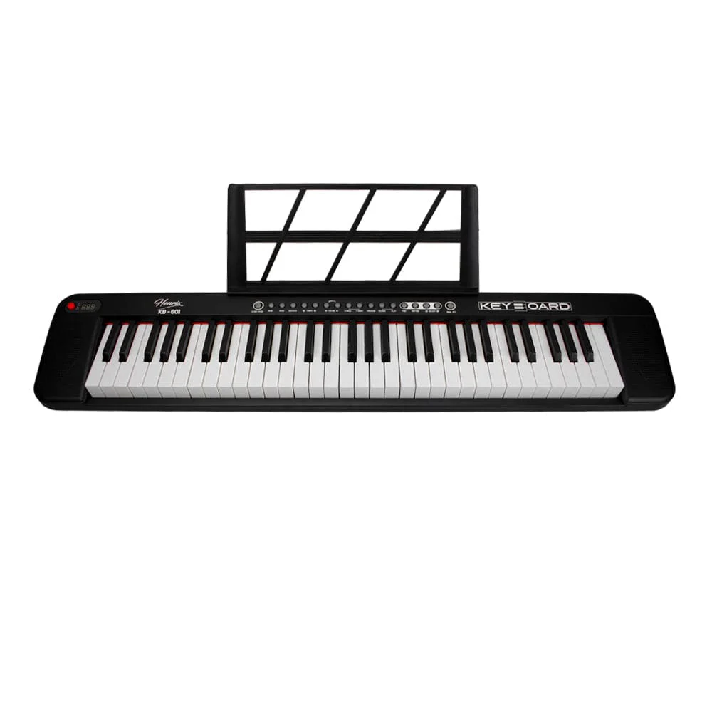 Henrix KB-601 Portable 61 Full Size Keys Keyboard with Adapter and Microphone - Image 3