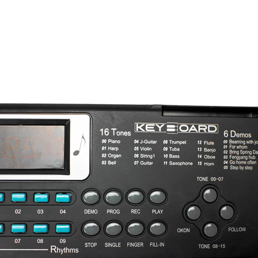 Henrix KB-61 Portable 61 Mini Key Keyboard with Adapter and Microphone - Open Box - Image 5