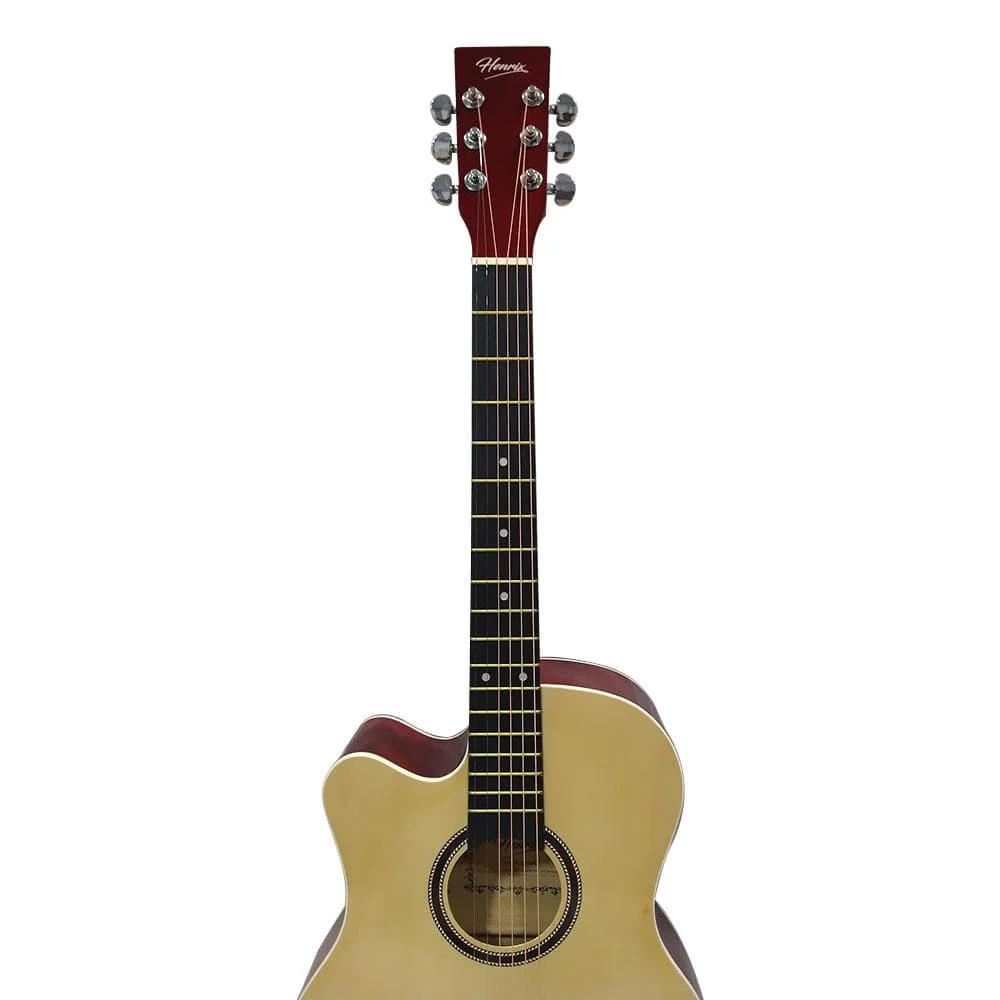 Henrix PRO 38 Inch 6 String Cutaway Acoustic Guitar - Left Handed - Open Box - Image 6