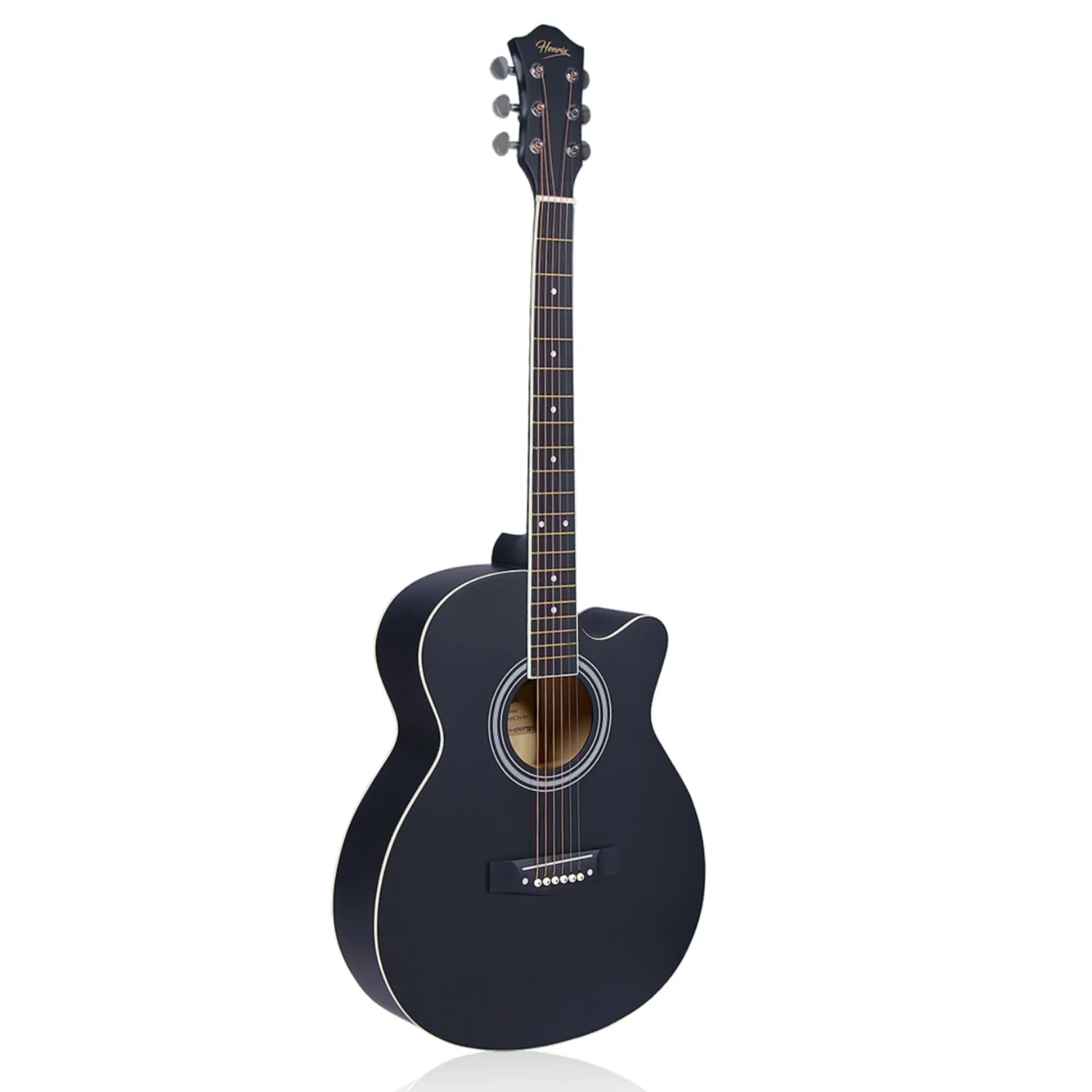 Henrix PRO 40C 40-Inch Cutaway Acoustic Guitar with Dual Action Truss Rod, Gigbag, Picks, String Set, Strap, Cloth & Ebook - Image 16