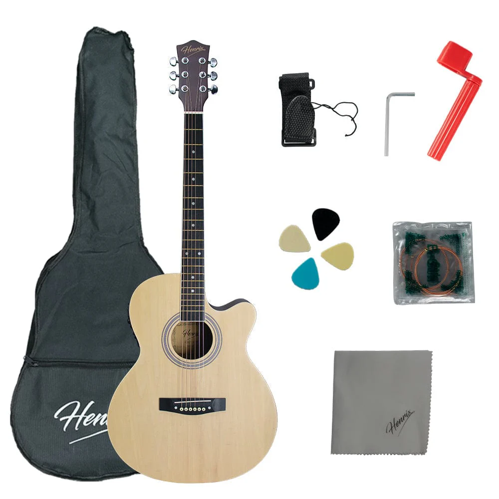 Henrix PRO 40CE 40" 6 String Cutaway Electro-Acoustic Guitar Kit - Open Box