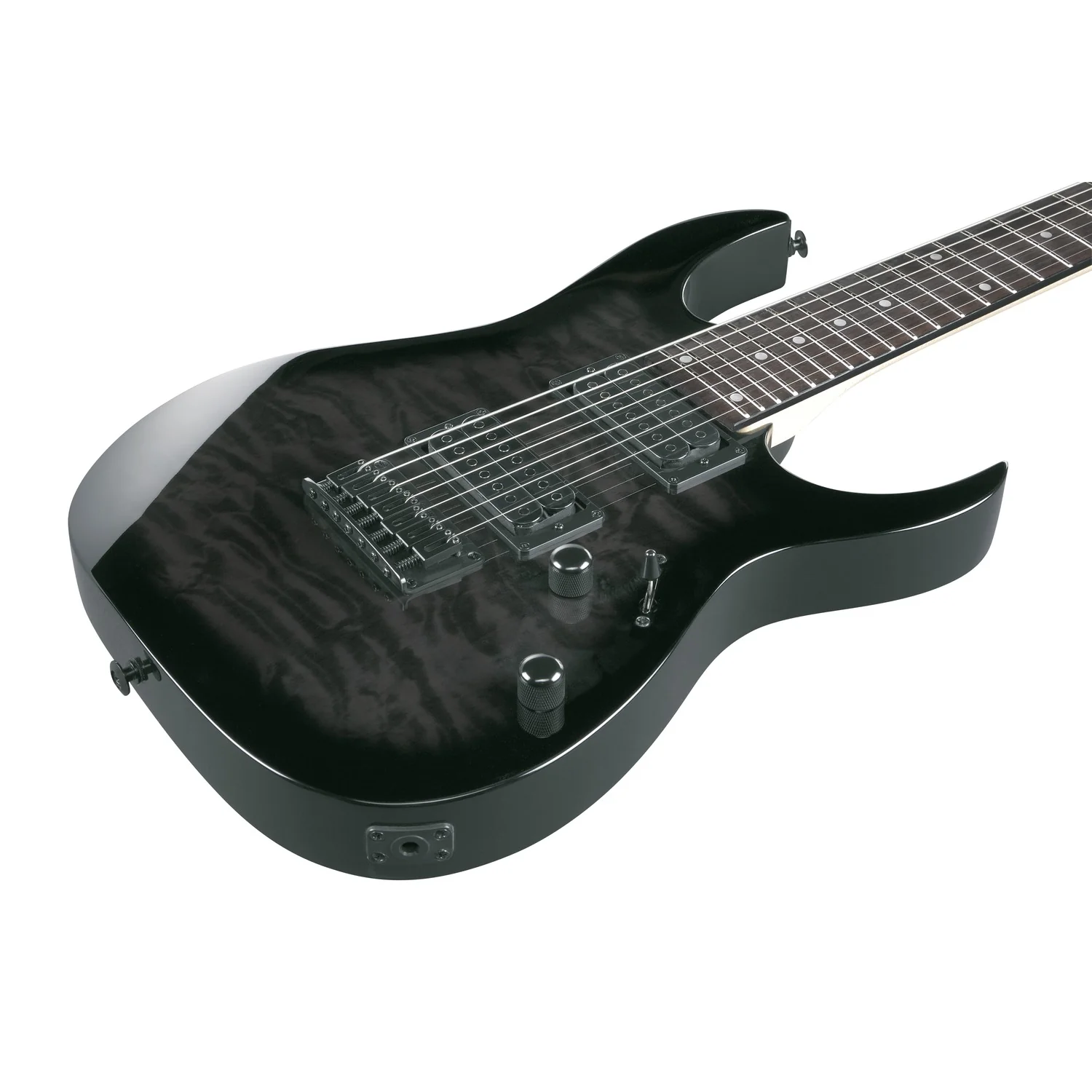 Ibanez GRG7221QA RG Series 7-String Electric Guitar - Transparent Black Sunburst - Image 9