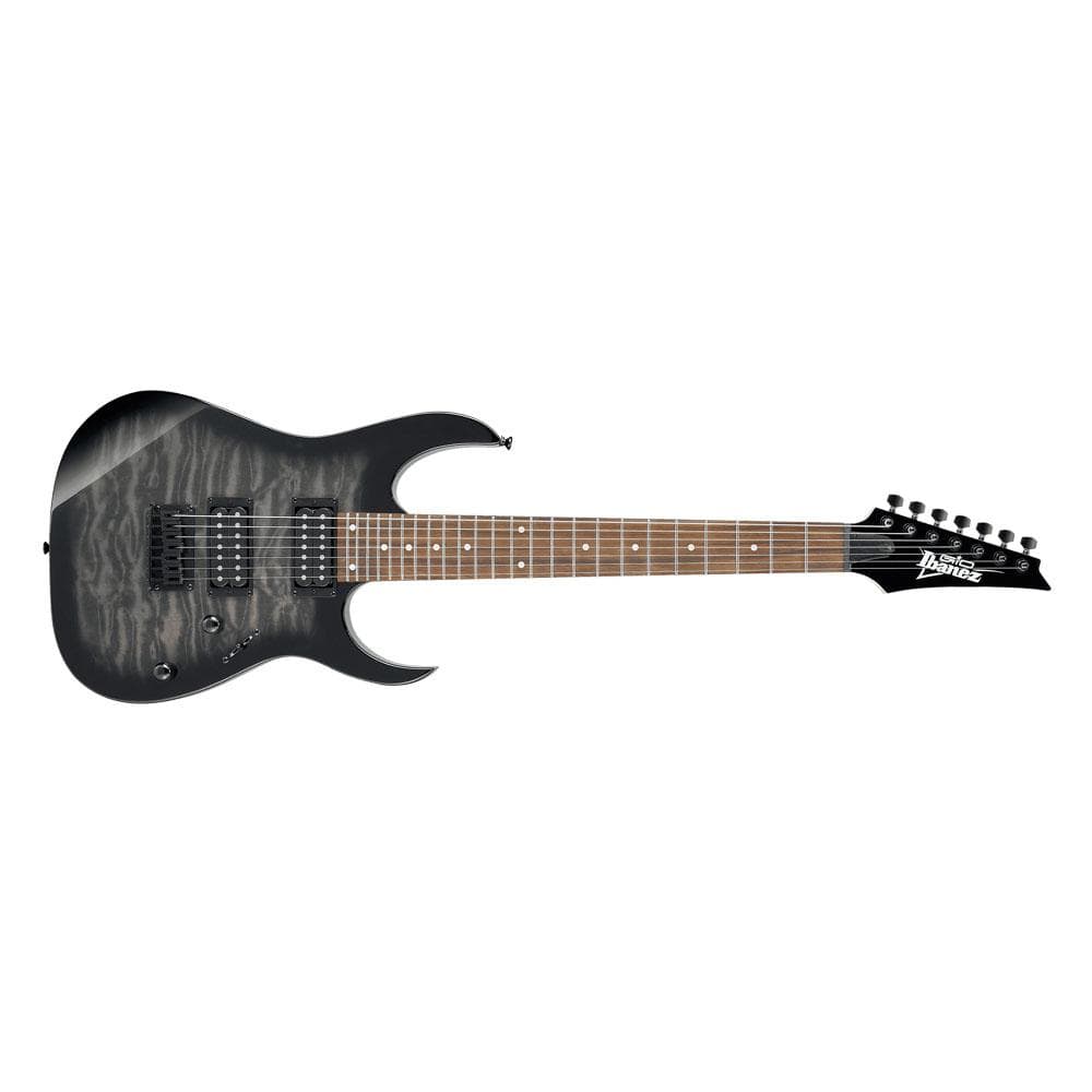 Ibanez GRG7221QA RG Series 7-String Electric Guitar With Gigbag, Polishing Cloth, Strap, Picks, Cable & Ebook- Transparent Black Sunburst - Image 2