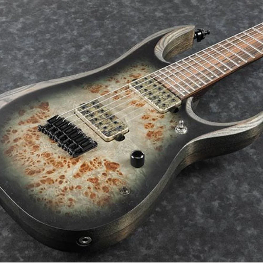 Ibanez RGD71ALPA-CKF RGD Series 7 String Electric Guitar -Charcoal Burst Black Stained Flat - Image 4