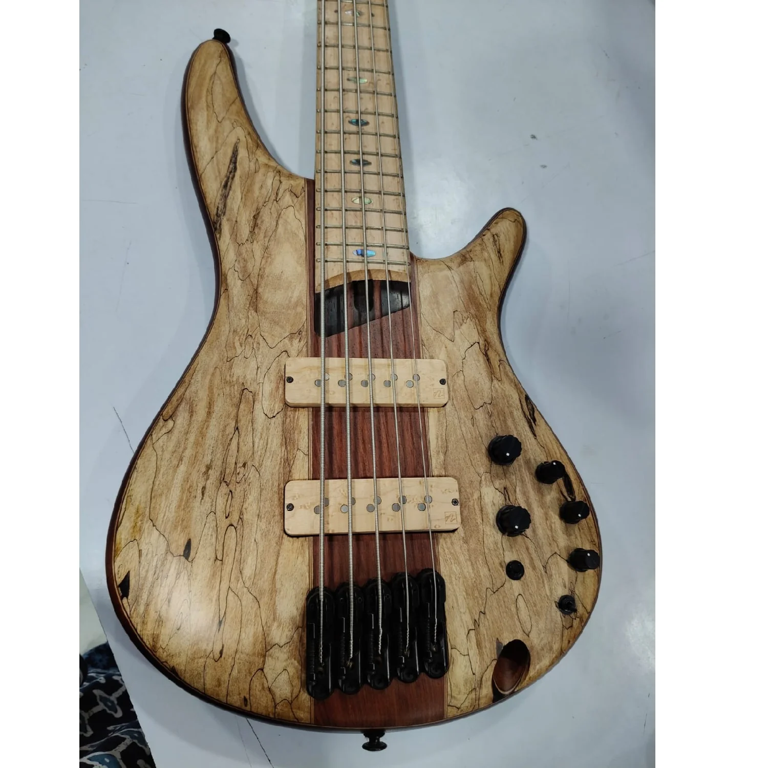 Ibanez SR5 SMLTD 5 String Limited Edition Bass Guitar - Natural Flat - Open Box - Image 3