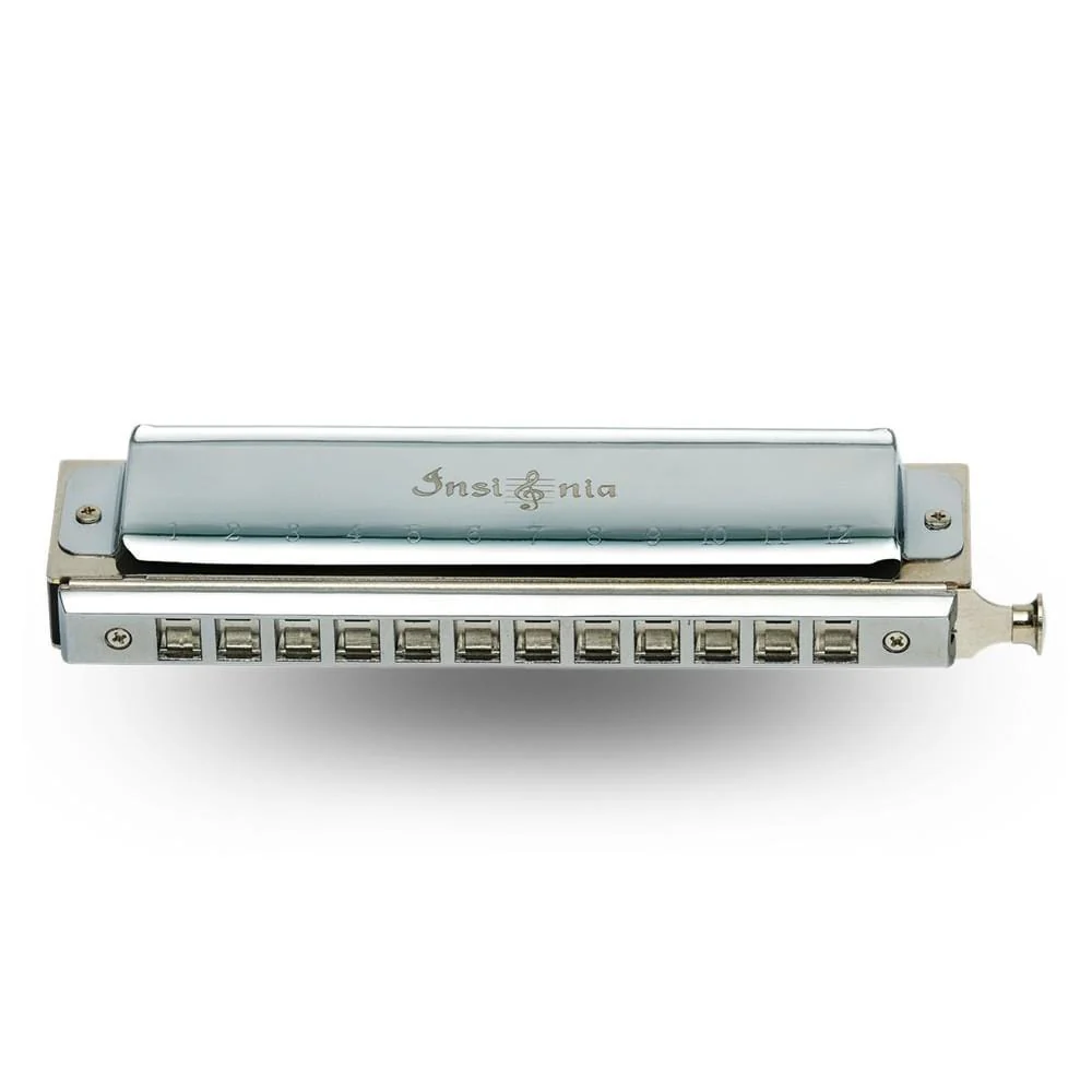 Insignia SMC 48 12 Hole Chromatic Harmonica - Silver