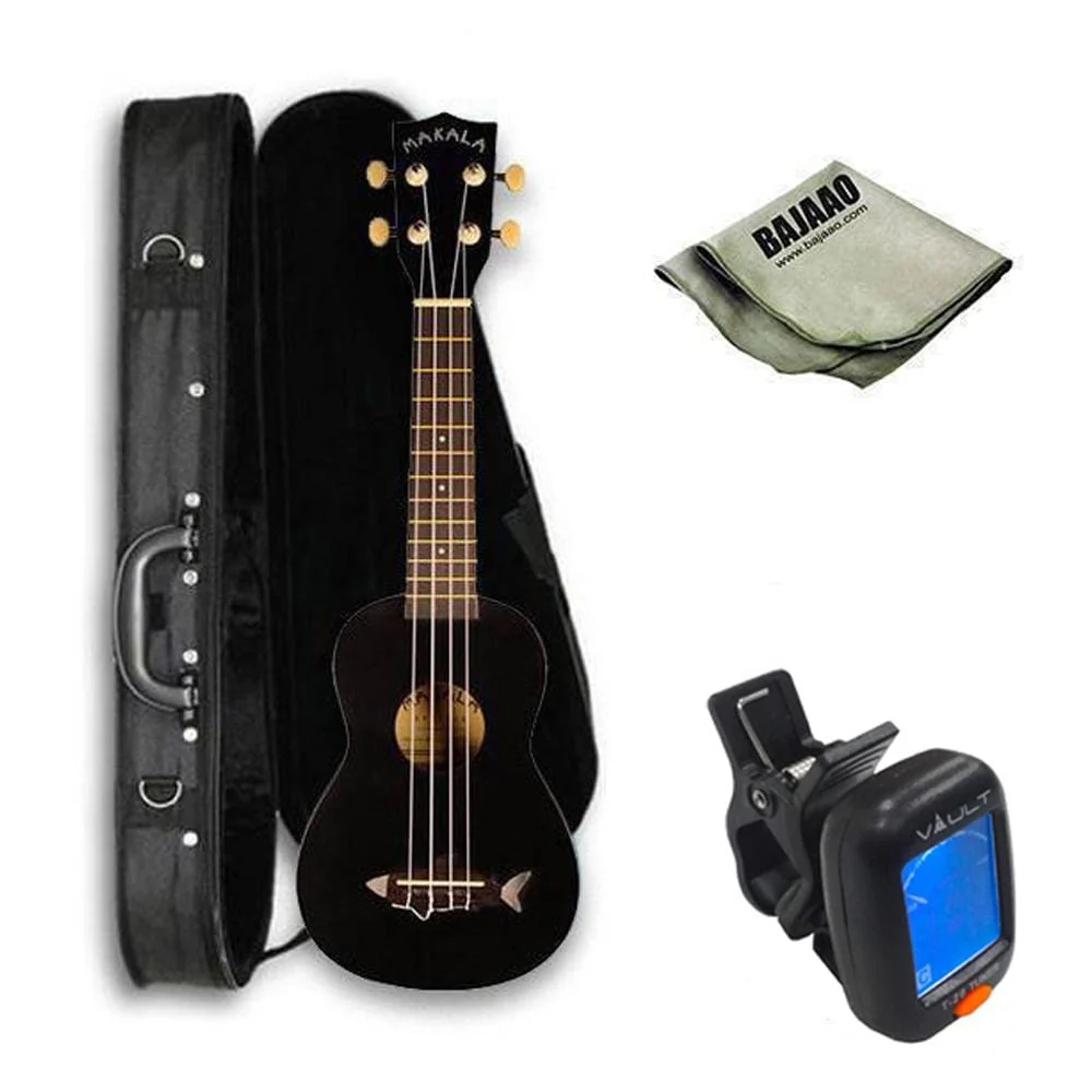 Kala Makala Soprano Ukulele Vintage Satin Finish Deluxe Ukulele Bundle