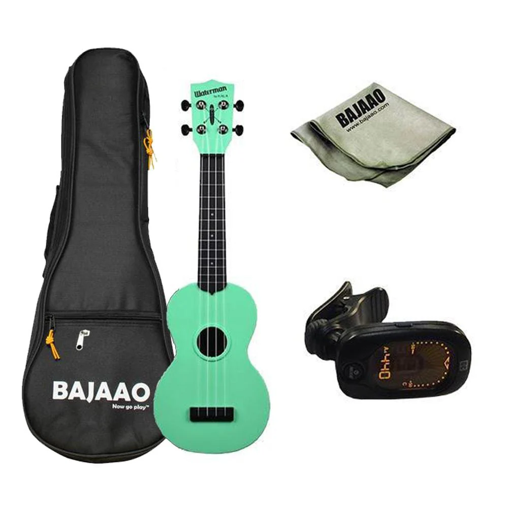 Kala MK-SWB Makala Waterman Soprano Standard Ukulele - Seafoam Green Bundle